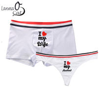 Couple Lover Matching Letter Print Underwear Order Seperately for Women G string and Men Boxer Shorts Underpants