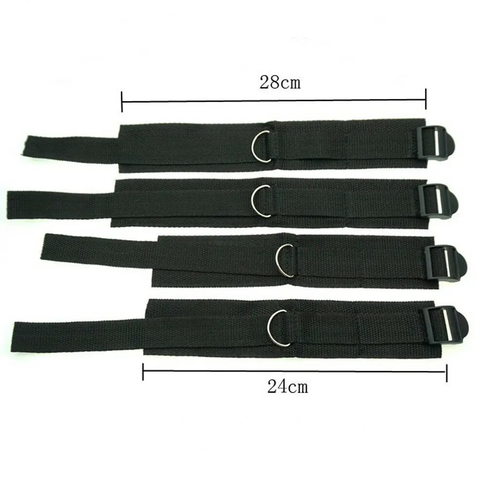 Handcuffs Bondage Set Bed BDSM Bondage Restraint Strap System Adults Wrists & Ankle Cuffs Erotic Sex Toy for Woman Couples Slave