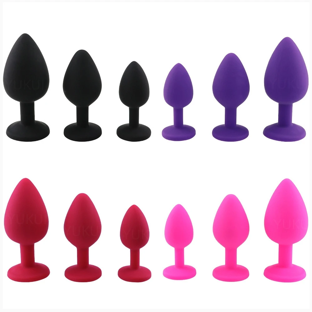 Silicone Butt Plug Anal Plug Unisex Sex Stopper 3 Different Size Adult Products for Men/Women Anal Trainer for Couples Sex Toys