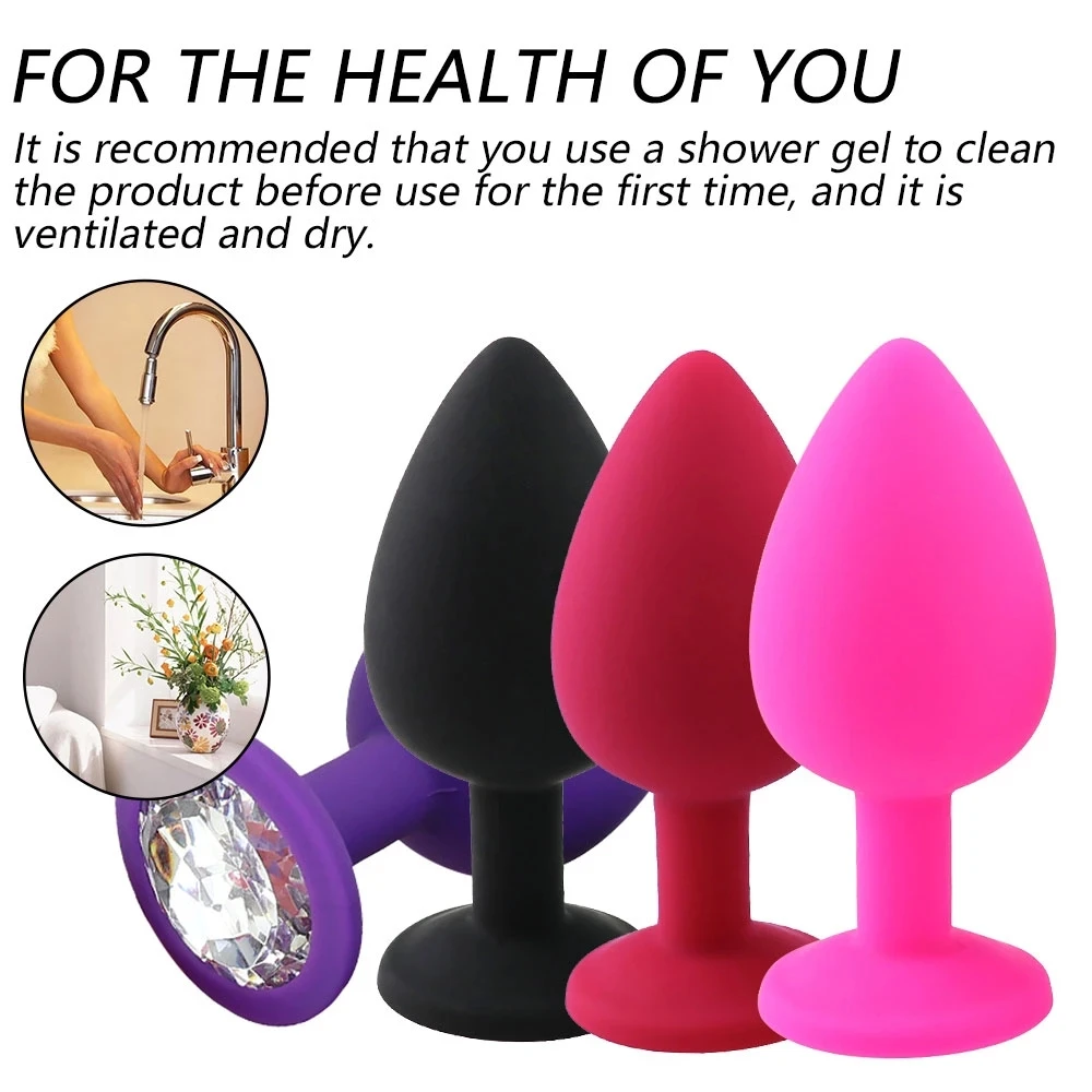 Silicone Butt Plug Anal Plug Unisex Sex Stopper 3 Different Size Adult Products for Men/Women Anal Trainer for Couples Sex Toys