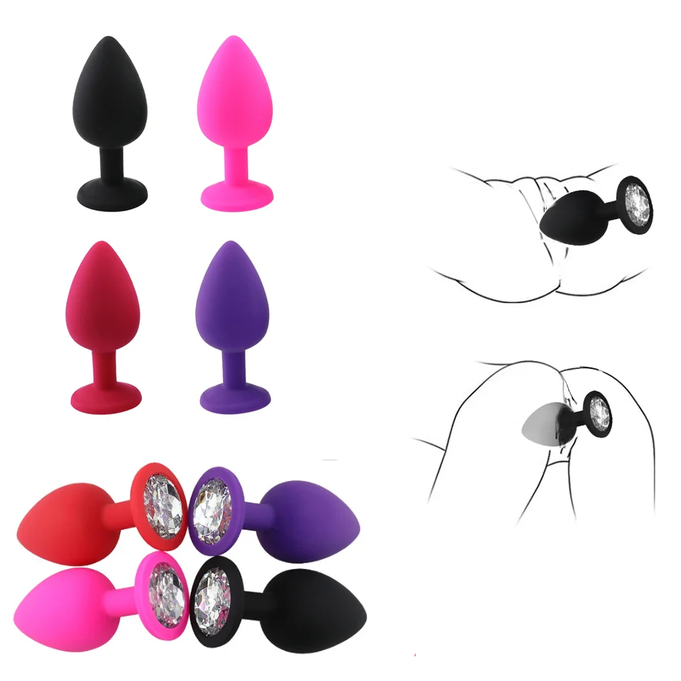 Silicone Butt Plug Anal Plug Unisex Sex Stopper 3 Different Size Adult Products for Men/Women Anal Trainer for Couples Sex Toys