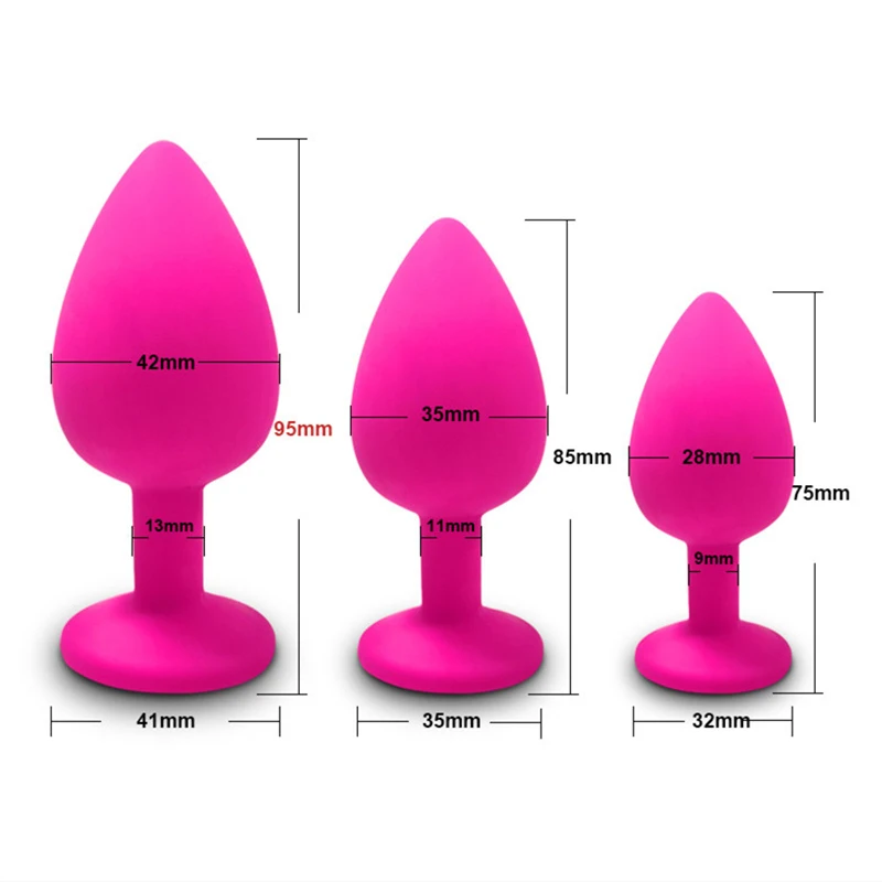 Silicone Butt Plug Anal Plug Unisex Sex Stopper 3 Different Size Adult Products for Men/Women Anal Trainer for Couples Sex Toys