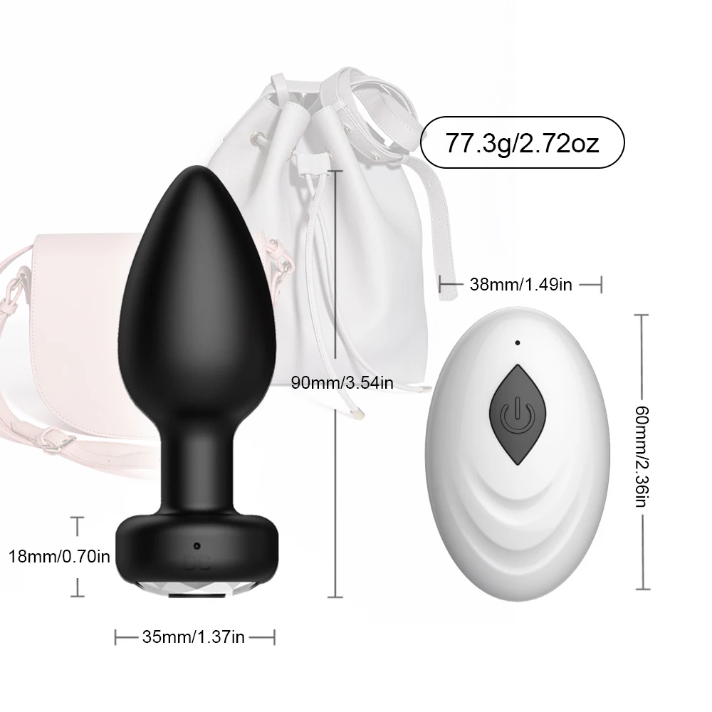 Anal Plug Vibrator for Men Butt Plug Portable Massager Wireless Remote Control Dildo Vibration Sex Toys for Male Adult Toys