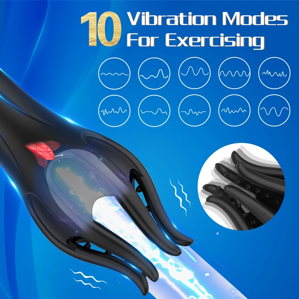 Glans Trainer for Men Powerful Vibrating Penis G Spot Masturbator Soft Fingertip Prolong Endurance Massage Vibrator Erotic Toys