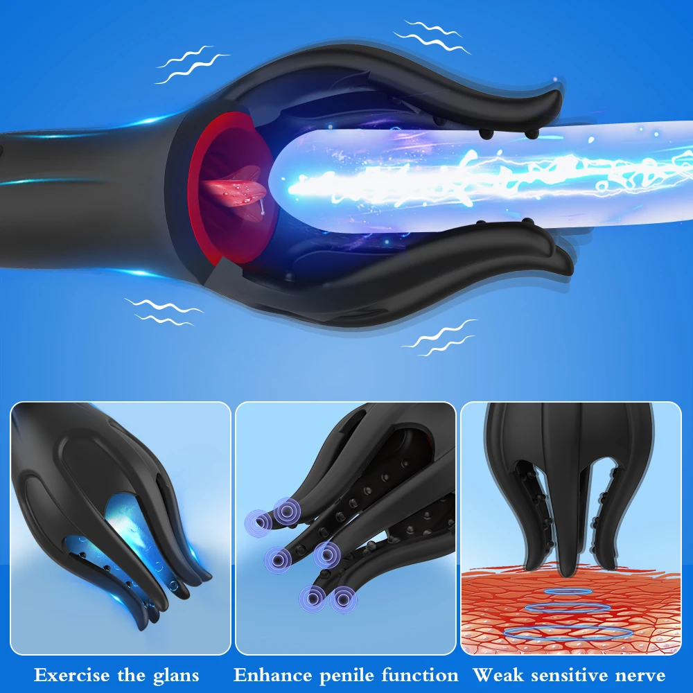 Glans Trainer for Men Powerful Vibrating Penis G Spot Masturbator Soft Fingertip Prolong Endurance Massage Vibrator Erotic Toys